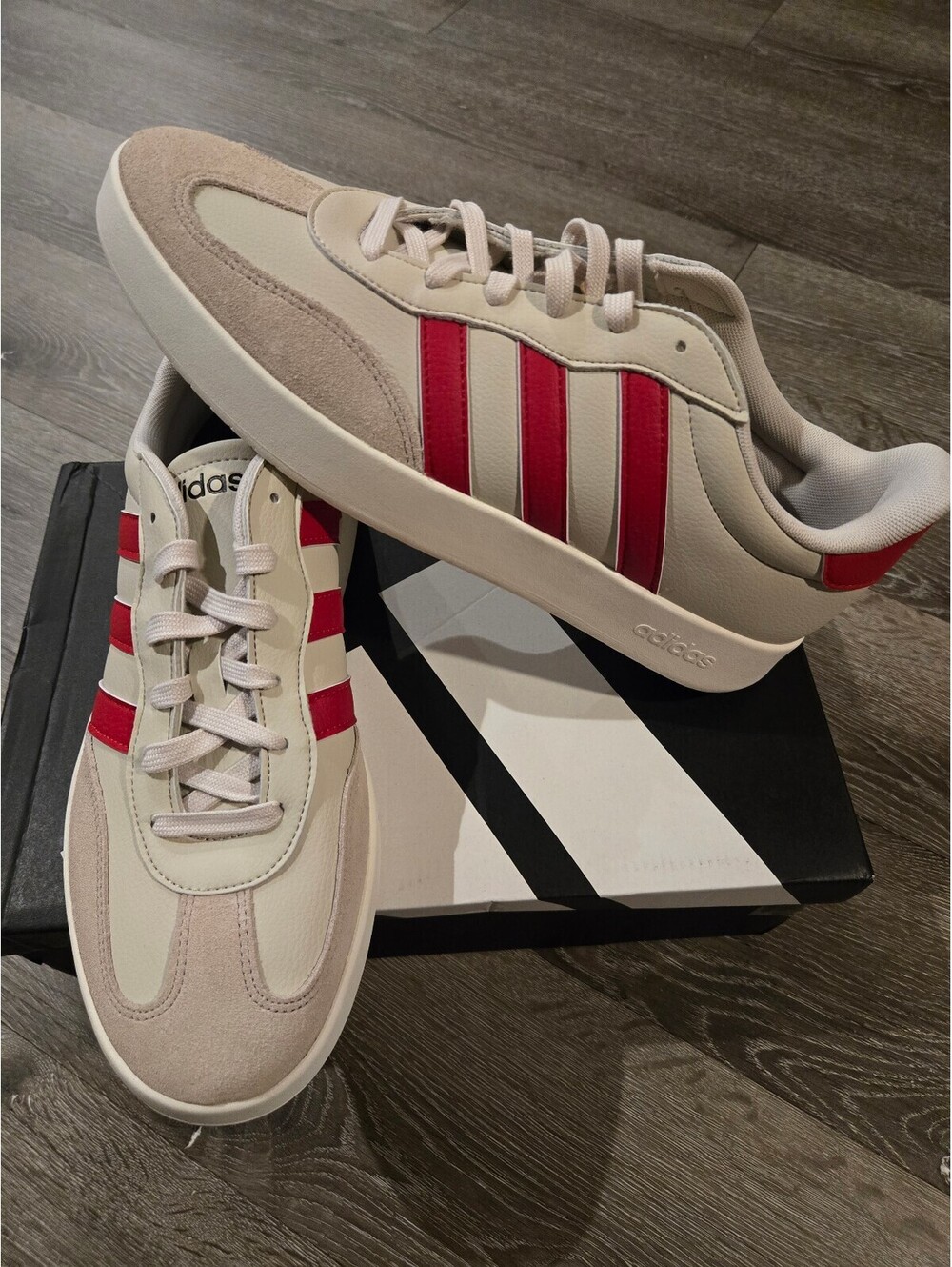 adidas Barreda Alumina Red Men Size 11.5 JR1319 T-Toe Sneakers NIB